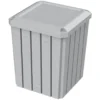 52 Gallon Light Granite Square Slatted Trash Receptacle, Flat Lid Dust Cover
