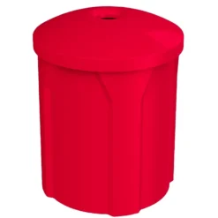 42 Gallon Red Recycling Receptacle, Mushroom Top 4" Opening