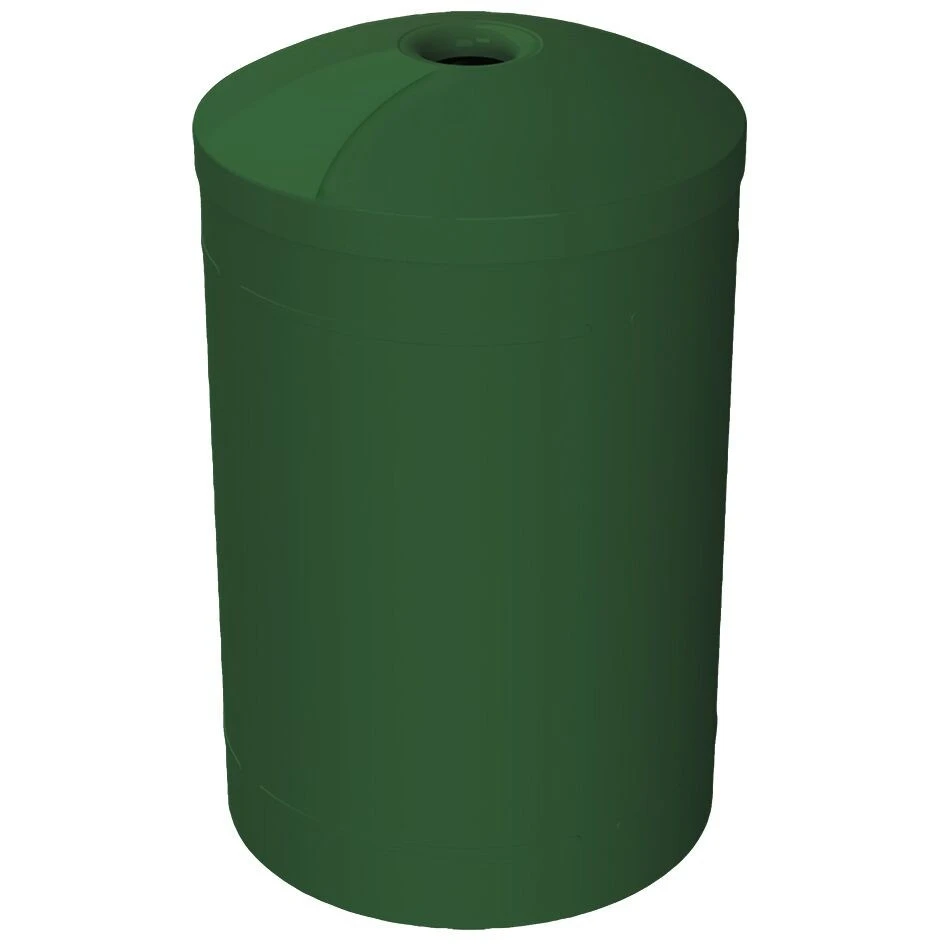 55 Gallon Green Recycling Receptacle, Mushroom Top 4" Opening 1 55 Gallon Green Recycling Receptacle, Mushroom Top 4" Opening