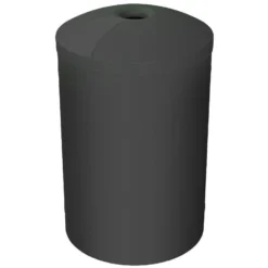 55 Gallon Black Recycling Receptacle, Mushroom Top 4" Opening