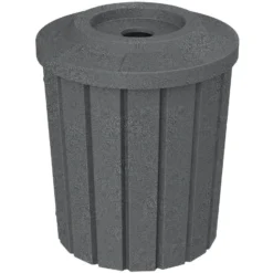 42 Gallon Dark Granite Slatted Recycling Receptacle, Flat Top 4" Opening