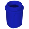 42 Gallon Blue Trash Receptacle, Funnel Top 11.5" Opening Lid