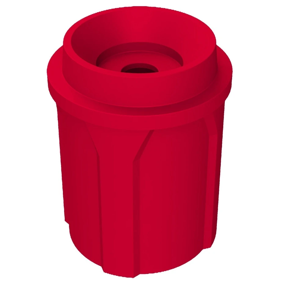 42 Gallon Red Recycling Receptacle, Funnel Top 5" Opening 1 42 Gallon Red Recycling Receptacle, Funnel Top 5" Opening