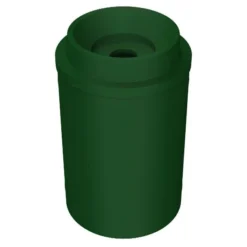 55 Gallon Green Recycling Receptacle, Funnel Top 5" Opening