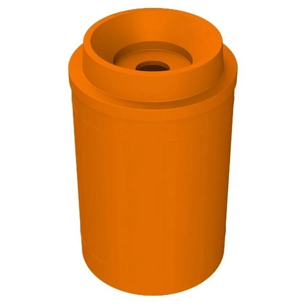 55 Gallon Orange Recycling Receptacle, Funnel Top 5" Opening 1 55 Gallon Orange Recycling Receptacle, Funnel Top 5" Opening