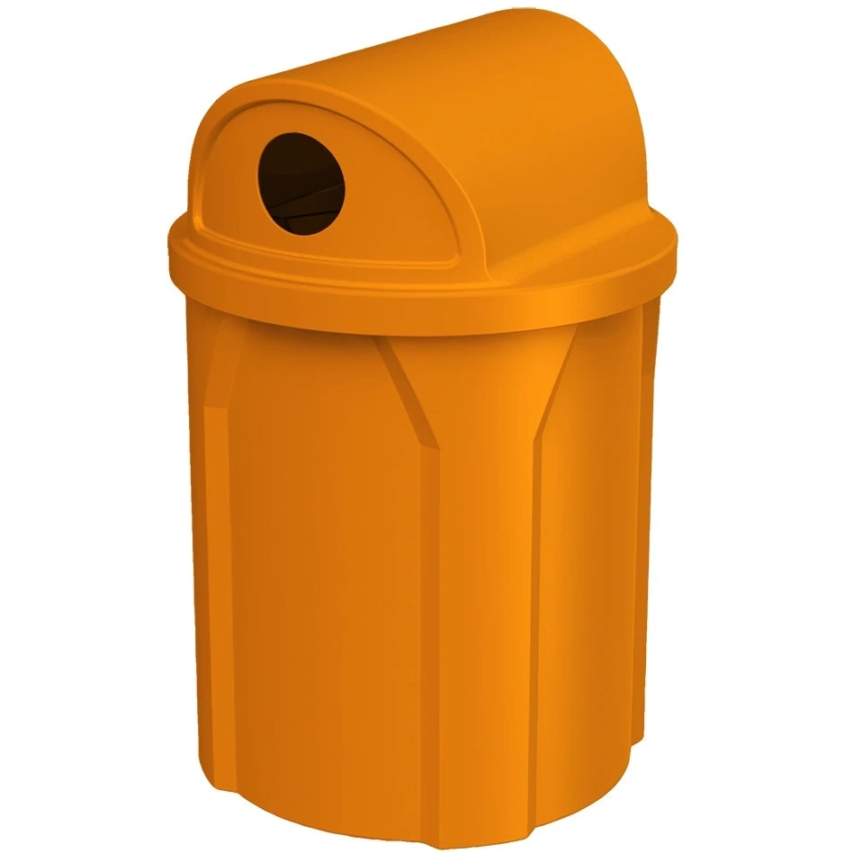 42 Gallon Orange Recycling Receptacle, 2-Way (Dual 5" Opening) Lid 1 42 Gallon Orange Recycling Receptacle, 2-Way (Dual 5" Opening) Lid