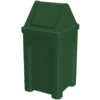 32 Gallon Green Square Trash Receptacle, Swing Top Lid