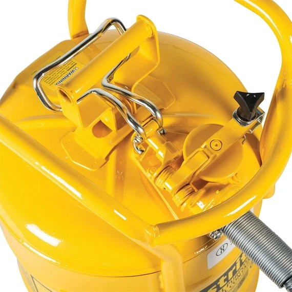 5 Gallon, Type II DOT Steel Safety Can, W/1" Dia. Hose For Flammables, Yellow 2 5 Gallon, Type II DOT Steel Safety Can, W/1" Dia. Hose For Flammables, Yellow - Image 2