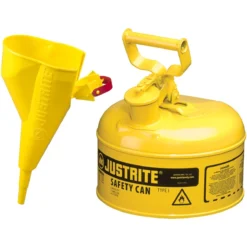 1 Gallon, Type I Safety Can W/Self-Close Lid For Flammables, Yellow, Funnel