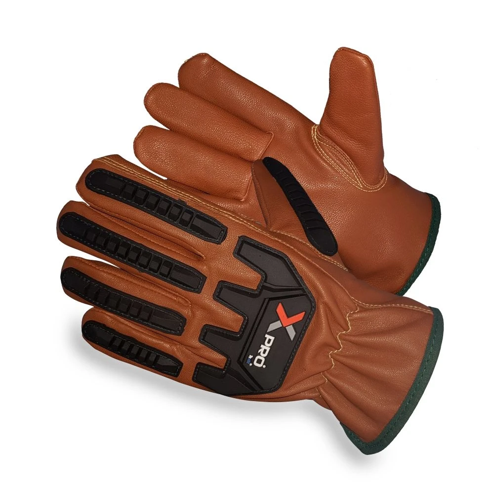 Tan/Black Goatskin Anti-Impact Oilfield Work Gloves, Cut Resistant 1 Tan/Black Goatskin Anti-Impact Oilfield Work Gloves, Cut Resistant