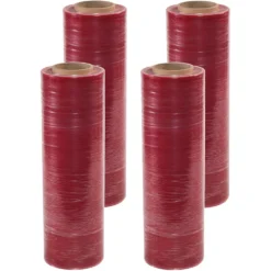 80 Gauge - 17" X 1500' Anti-Static Pink Cast Stretch Wrap Film, 4/pk
