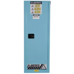 Sure-Grip® EX Slimline Corrosives/Acid Safety Cabinet, 22 Gallon, M/C Doors, Blue