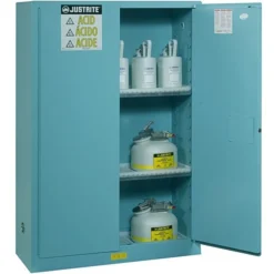 Sure-Grip® EX Corrosives/Acid Safety Cabinet, 30 Gallon, Bi-Fold S/C Doors, Blue