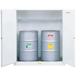 Sure-Grip® EX Flammable Waste Vertical 2-55 Gallon Drum Safety Cabinet, M/C Doors, White