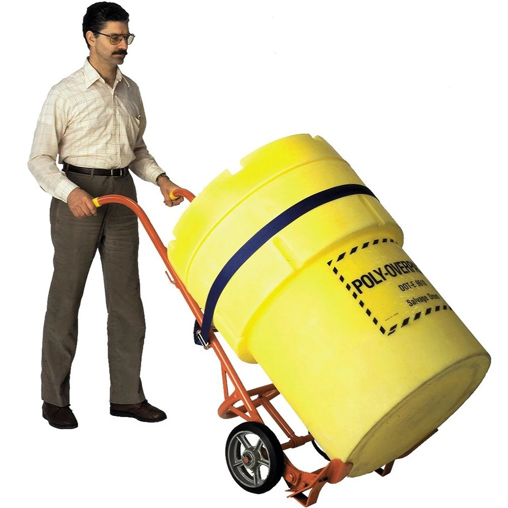 Wesco Heavy Duty Drum Truck, 10" Molden Rubber Wheels (for Poly Overpack Drums) - Image 2