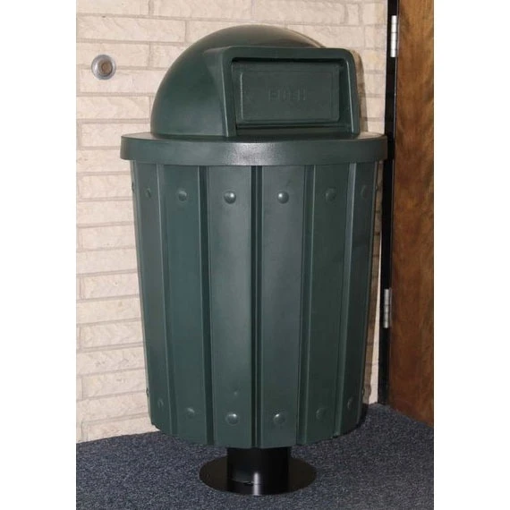 Black Metal Receptacle 6 Pedestal For Trash Receptacles 3 Black Metal Receptacle 6 Pedestal For Trash Receptacles - Image 3