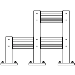 18.5" Heavy Duty Single Rail Post, Offset Column, Yellow, 13 Gauge Steel -LOUS Supplies Shop rail system 3