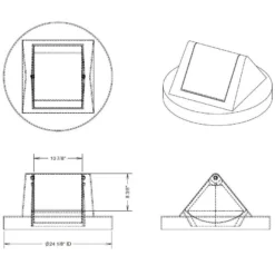 55 Gallon Drum Dark Granite Plastic Swing Top Trash Receptacle Lid 4 55 Gallon Drum Dark Granite Plastic Swing Top Trash Receptacle Lid -LOUS Supplies Shop s7220a drawing 1 1