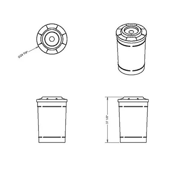 55 Gallon Blue Recycling Receptacle, Flat Top 4" Opening 5 55 Gallon Blue Recycling Receptacle, Flat Top 4" Opening - Image 5