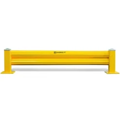 18.5" Heavy Duty Single Rail Post, Offset Column, Yellow, 13 Gauge Steel -LOUS Supplies Shop single rail system 2