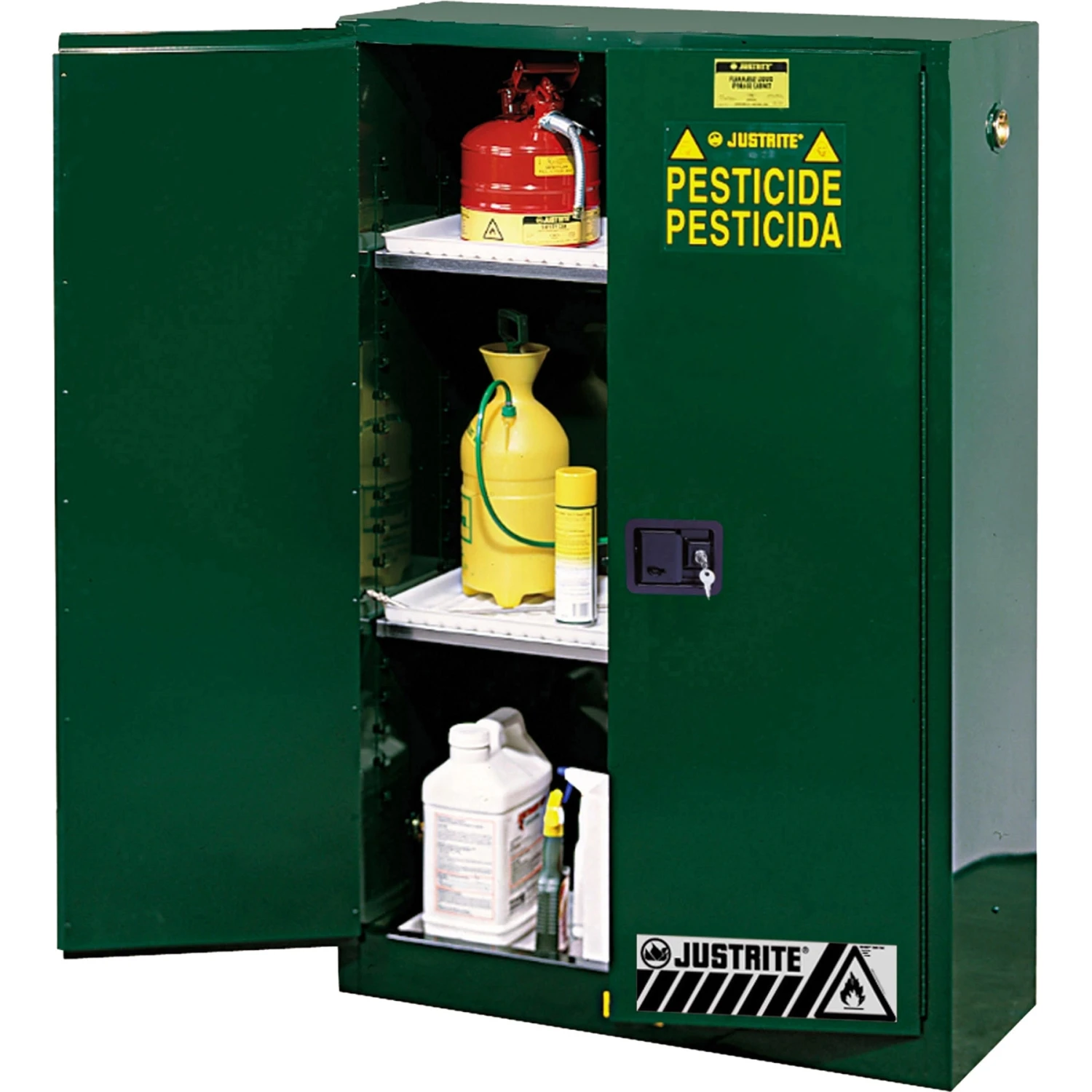 Sure-Grip® EX Pesticides Safety Cabinet, 45 Gallon, M/C Doors, Green 1 Sure-Grip® EX Pesticides Safety Cabinet, 45 Gallon, M/C Doors, Green