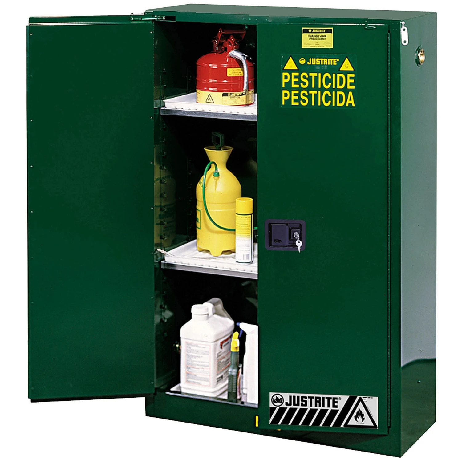 Sure-Grip® EX Pesticides Safety Cabinet, 45 Gallon, S/C Doors, Green 1 Sure-Grip® EX Pesticides Safety Cabinet, 45 Gallon, S/C Doors, Green